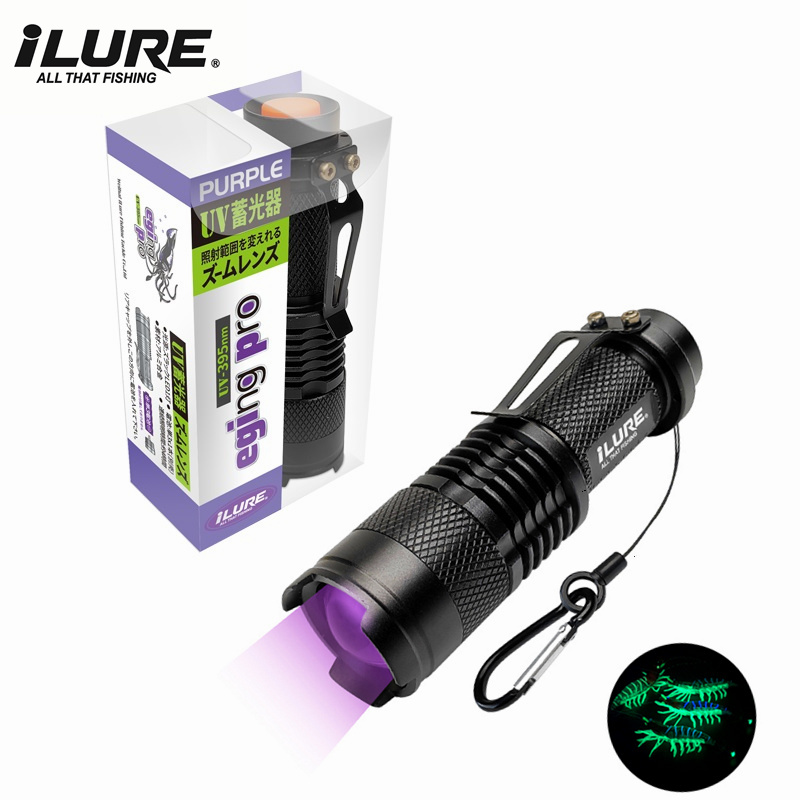 Fishing Lure Jig - Mini linterna UV de 395nm, señuelo