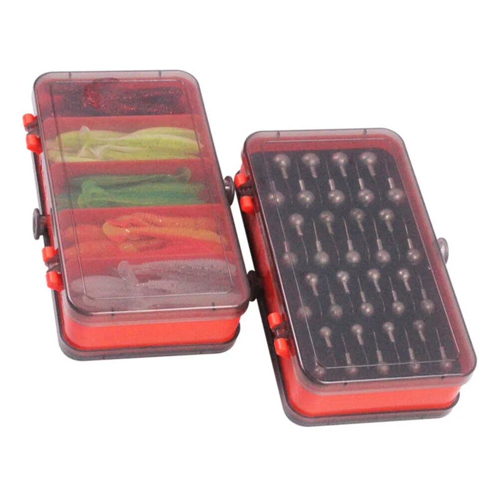Fishing Lure Soft Plastic - Caja de cebo dividida de doble