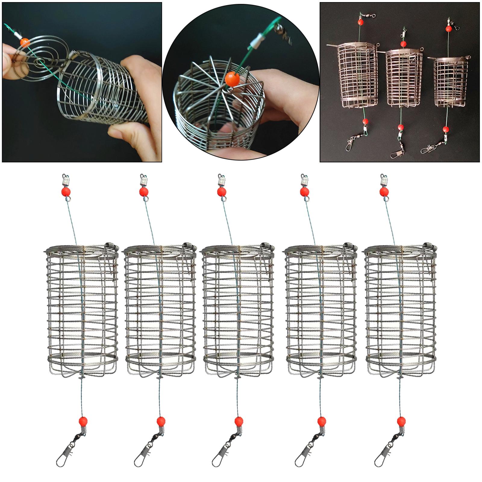Fishing Lure Topwater - 5x alimentador de pesca sólido jaula