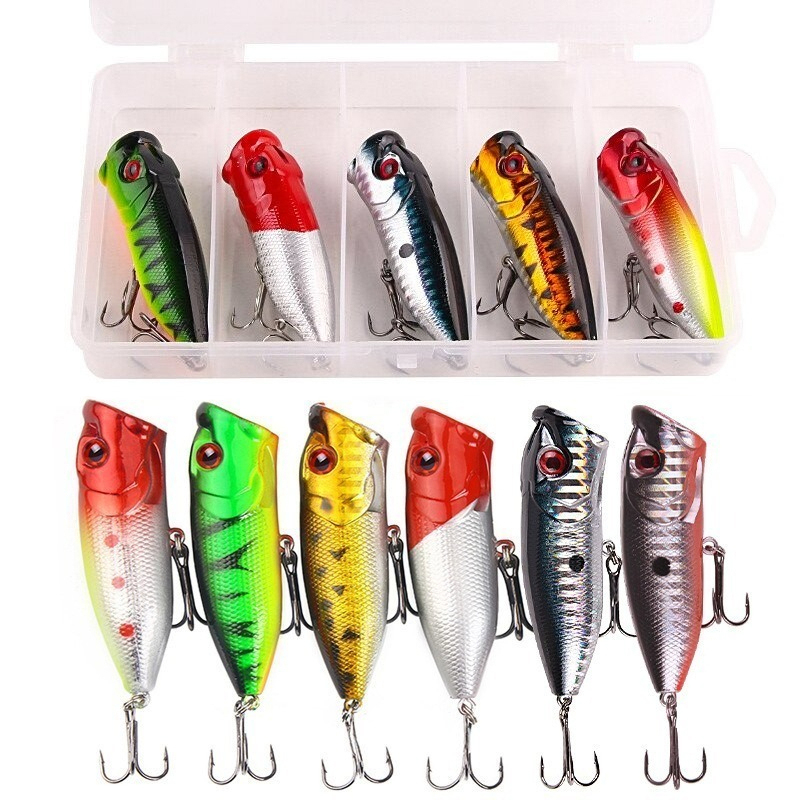 Fishing Lure Popper - 6 uds 6 colores (bolsa de