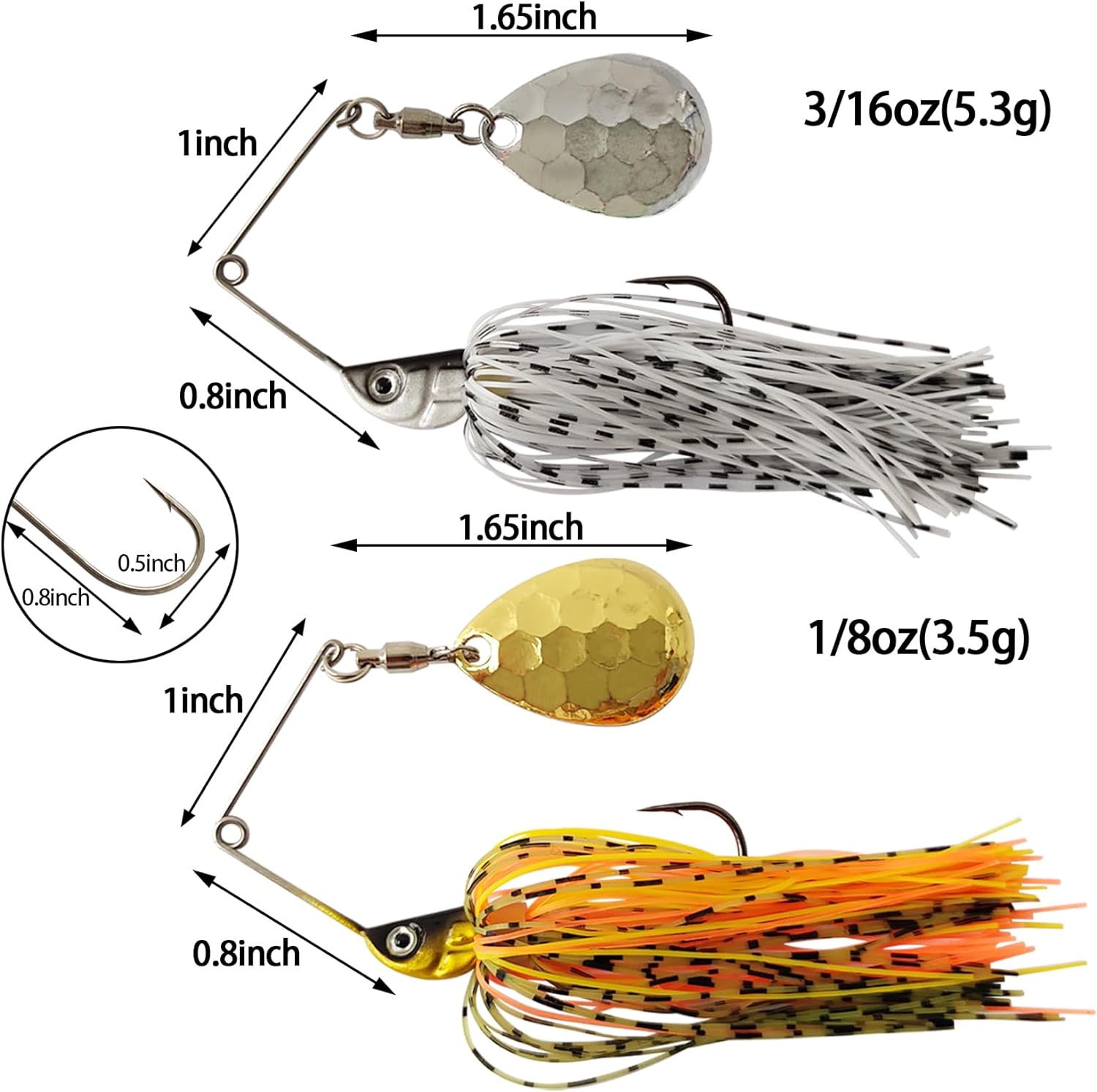 Eupheng Spinner cebo cuchara c - Fishing Lure Spinnerbait reseña y precio